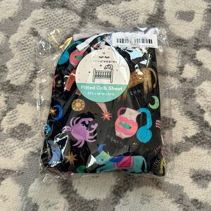 NWT Little Sleepies Star Signs Fitted Crib Sheet Zodiac Bamboo Black